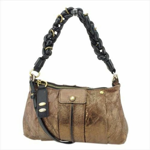 Chloe Shoulder bag Brown Black Woman Authentic Used E1384 - Picture 1 of 7